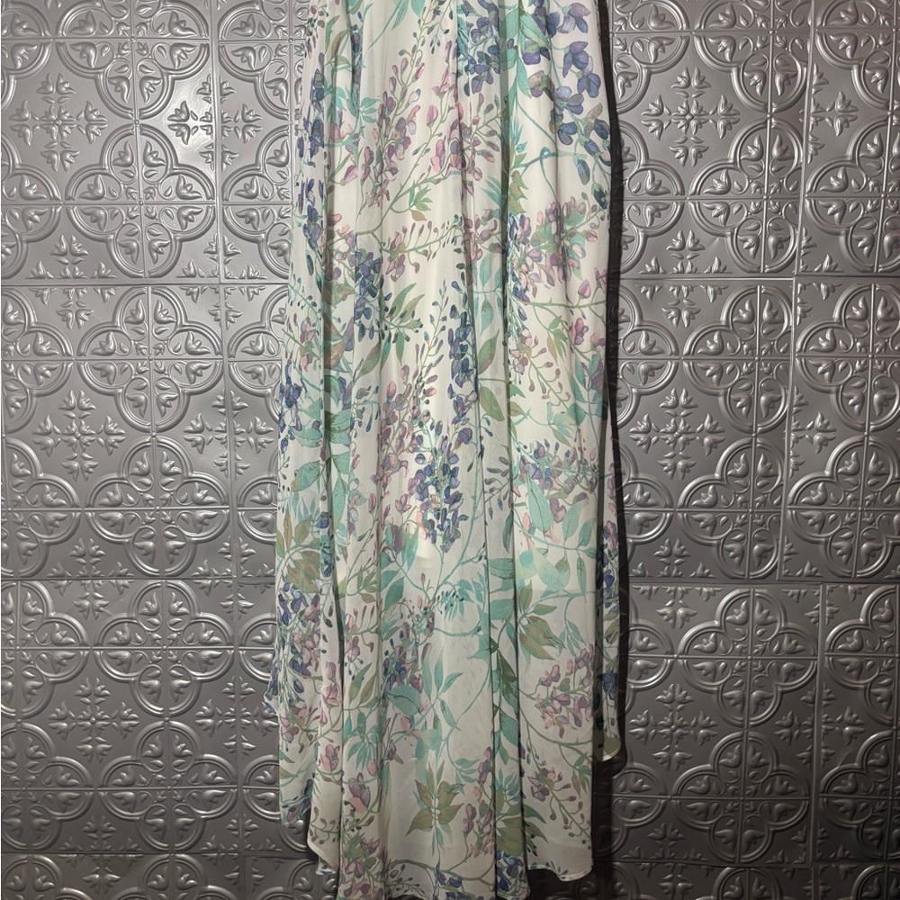 Vintage Leslie Fay maxi dress gown pastel vacation summer wedding party elegant - Picture 7 of 11